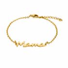 Cilla Jewels Goudkleurige Verstelbare Damesarmband met Mama Opschrift