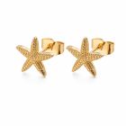 Cilla Jewels Goudkleurige Zeester Oorknopjes met Relief