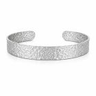 Cilla Jewels Zilverkleurige Brede Dames Bangle Armband met Korrelstructuur
