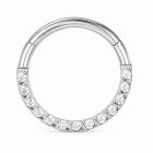 Cilla Jewels Zilverkleurige Damesneusring met Clickersluiting en Witte Zirkonia