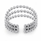 Cilla Jewels Zilverkleurige Verstelbare Damesring met Drie Fijne Bolletjesbanden