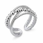 Cilla Jewels Zilverkleurige Verstelbare Damesring met Gemengde Bolletjesbanden