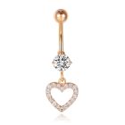 Cilla Navelpiercing met Hart Hangertje RosÃ© Goud