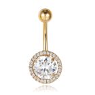 Cilla Navelpiercing van RVS - Bling Goud