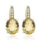 Cilla Jewels 925 Zilveren Oorbellen met Grote Citrine Steen