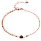 Cilla Jewels Dames Enkelband Black Disc met Zirkonia Rose