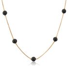 Cilla Jewels dames ketting Edelstaal Verguld Goudkleurig Zwarte Kralen