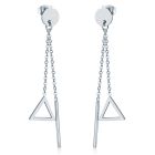 Cilla Jewels Dames oorhangers Edelstaal Staaf Driehoek Zilverkleurig
