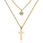 Cilla Jewels Gelaagde dames ketting Edelstaal Verguld Goudkleurig Kruis