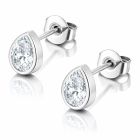 Cilla Jewels Oorknopjes Zilverkleurig Druppel Zirkonia