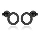 Cilla Jewels oorstekers Edelstaal Open Circle Zwart