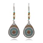 Dames druppel oorbellen zilver multicolor turquoise stenen