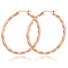 Dames Oorbellen Ringen Rose kleurig Gedraaid Edelstaal - 30mm