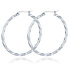 Dames Oorbellen Ringen Zilver kleurig Gedraaid Edelstaal - 30mm