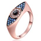Dames Ring Boze Oog Rose kleurig van Edelstaal met Zirkonia