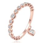 Dames Ring Rose kleurig Verzilverd Edelstaal met Zirkonia en Hartje
