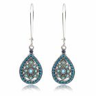 Dames druppel oorbellen zilver turquoise multicolor stenen