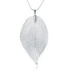 Dames ketting Blad Kettinghanger Leaf Slang Ketting Zilverkleurig
