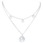 Dames ketting Multi Layer World Map Zilverkleurig