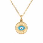 Deja Jewels Goudkleurige Dames Ketting met Blauw Oogmedaillon