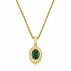 Deja Jewels Goudkleurige Dames Ketting met Ovale Groene Stralenhanger
