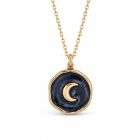 Deja Jewels Goudkleurige Dames Ketting met Zwart Maanmedaillon
