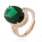 Deja Jewels Damesring - Verstelbaar, Met Grote Ovale Diepgroene Zirkonia Steen