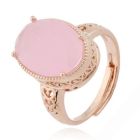 Deja Jewels Damesring - Verstelbaar, Met Grote Ovale Roze Zirkonia Steen
