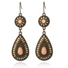 Druppelvorm dames oorbellen hangers multicolor roze steen