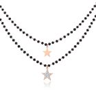 Dubbel Laags Ketting Kristal Kralen  - Stars Rose Gold