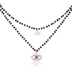 Dubbel Laags Ketting Kristal Kralen - Blue Eye Rose Gold