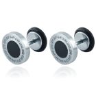 Edelstaal oorbellen Fake Ear Plug Greek Key