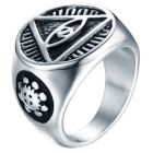 Edelstaal zegelring voor mannen Eye Of Providence