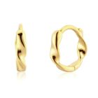 Elenza 925 Zilver Vergulde Golvende Oorringen met 18k Gouden Plating