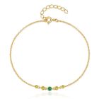 Elenza Goudenkleurige Armband met Groene en Gele Zirkonia – Elegantie voor Dames