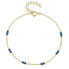 Elenza Goudkleurige Armband met Blauwe Stenen in 925 Sterling Zilver