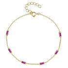Elenza Goudkleurige Armband met Paarse Stenen in 925 Sterling Zilver