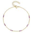 Elenza Goudkleurige Armband met Roze Stenen in 925 Sterling Zilver
