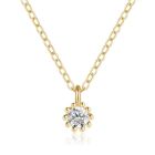 Elenza Goudkleurige Ketting met Heldere Zirkonia in 925 Sterling Zilver