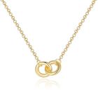 Elenza Goudkleurige Ketting met Twee Verweven Cirkelvormen in 925 Sterling Zilver