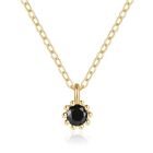 Elenza Goudkleurige Ketting met Zwarte Zirkonia in 925 Sterling Zilver
