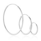 Elenza Set van 3 Zilverkleurige Hoepel Oorbellen 12mm 20mm 30mm