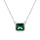 Elenza Smaragd CZ Ketting in 925 Zilver