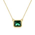 Elenza Smaragd CZ Ketting in 925 Zilver met 18k Gouden Plating