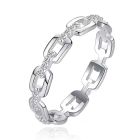 Elenza Sterling .925 Zilveren Schakelring met Zirkonia