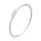 Elenza Thin .925 Zilveren Ring met Drie Zirconia's – 1mm