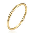 Elenza Thin .925 Zilveren Ring met Gouden Plating en Zirconia – 1mm