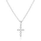 Elenza Zilveren Ketting met Kruishanger en Diamantjes – Tijdloze Elegantie