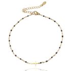 Enkelband Goud & Emaille - Cross Black