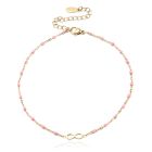 Enkelband Goud & Emaille - Infinity Pink
